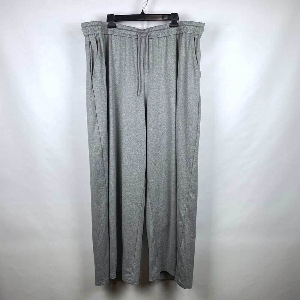 Halara Womens 2X Regular Wide Leg Lounge Pants Heather Grey Drawstring NWT 40x28